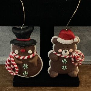 Festive Snowman and Bear Ornaments